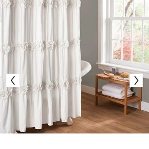 Kohls LUSH white flower ruffle shower curtain